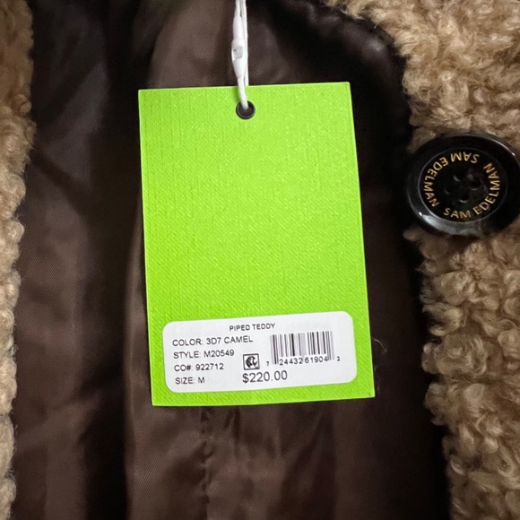 Sam Edelman Women’s size M Piped Teddy coat in Sand - Picture 11 of 12